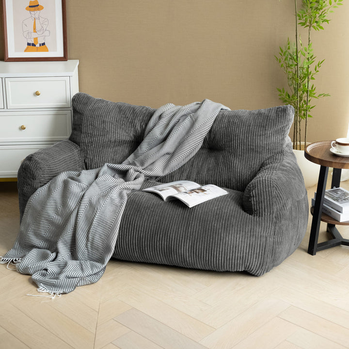 Pamapic Loveseat Corduroy Bean Bag Couch for Dorm, Classroom & Bedroom