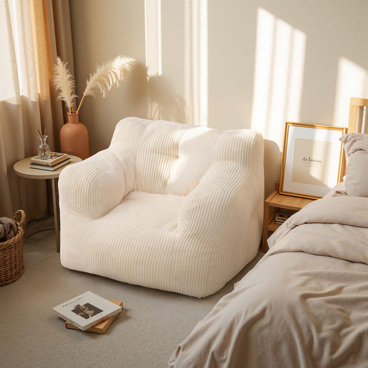 Pamapic Loveseat Corduroy Bean Bag Couch for Dorm, Classroom & Bedroom