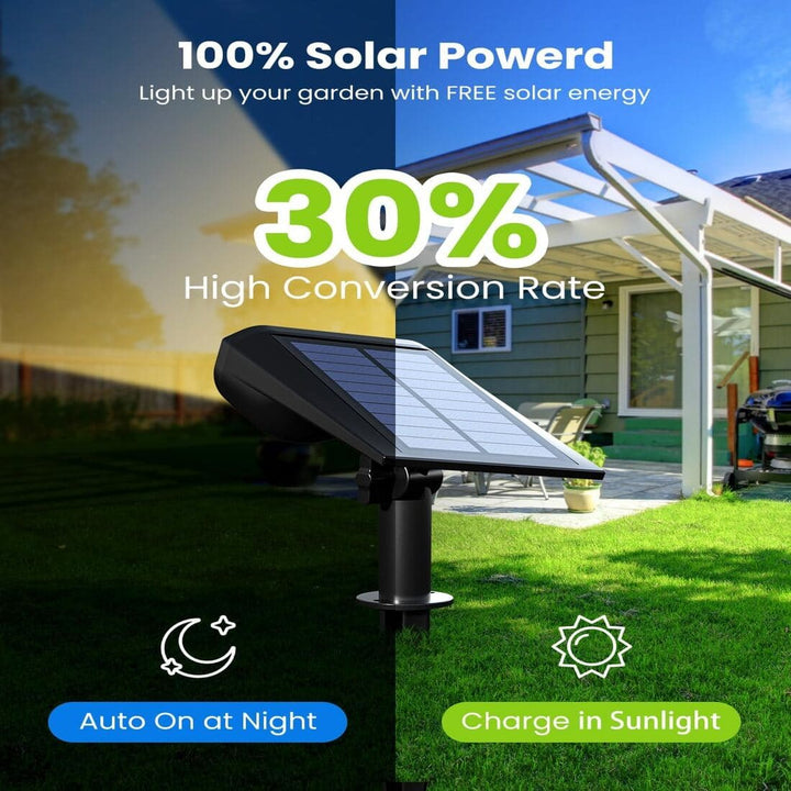 6 Pack Solar Spotlights with 3 Modes, IP67 Waterproof