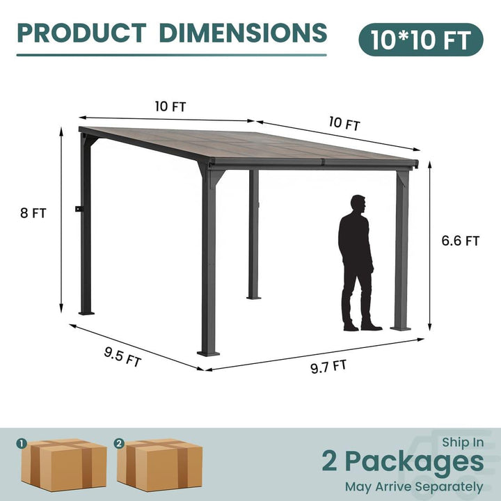 Pamapic Part of 10' x 10' Aluminum Hardtop Gazebo (BOX-2)