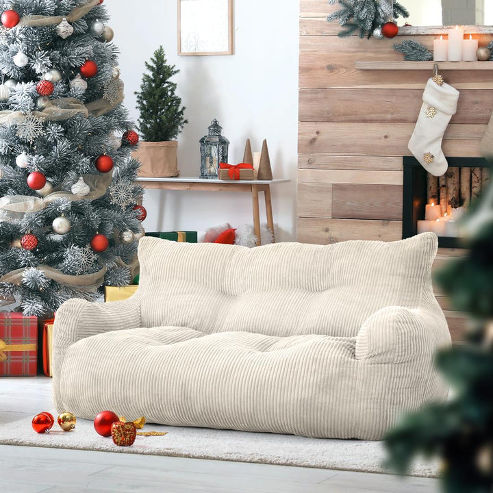 Pamapic 2-Seat Structured Bean Bag chairs for Adult