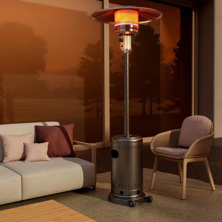 Pamapic 48000 BTU Propane Freestanding Patio Heater with Cover & Wheels, Commercial & Residential