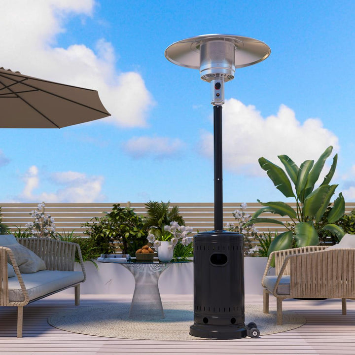 Pamapic 48000 BTU Propane Freestanding Patio Heater with Cover & Wheels, Commercial & Residential