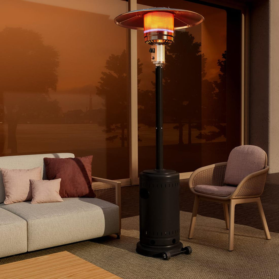 Pamapic 48000 BTU Propane Freestanding Patio Heater with Cover & Wheels, Commercial & Residential