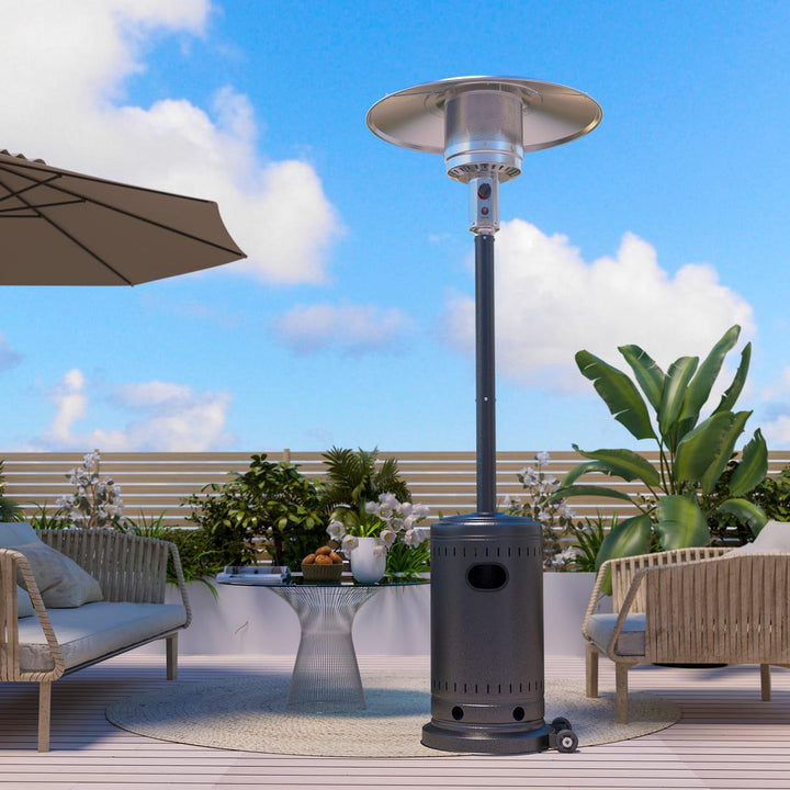 Pamapic 48000 BTU Propane Freestanding Patio Heater with Cover & Wheels, Commercial & Residential