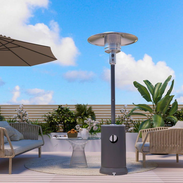 Pamapic Portable Patio Heater Propane - 48,000 BTU with Table Design & Wheels, Commercial & Residential