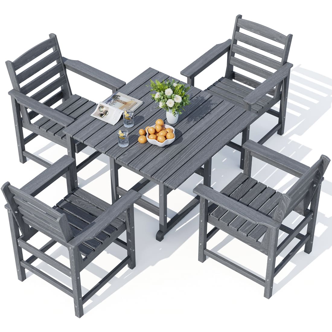 HDPE Classic Dining Set,5-Piece | Pamapic
