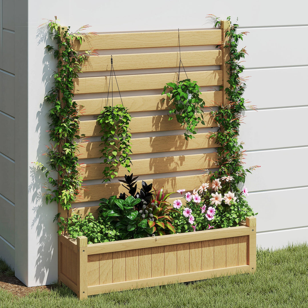 Garden Wooden Planter Box with Trellis Assembly Guidance