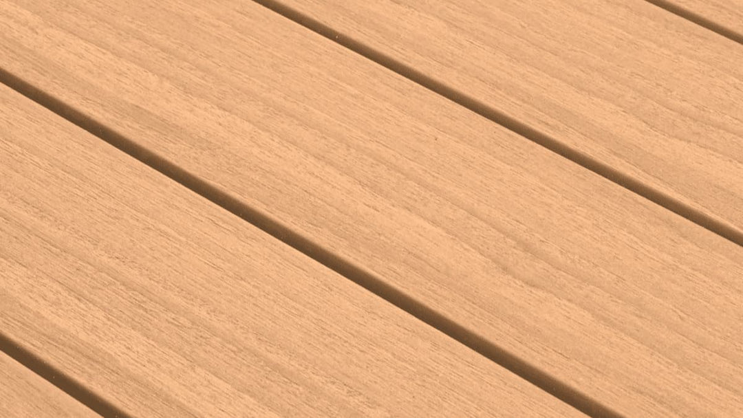 Close-up of wooden planks with a warm brown color.