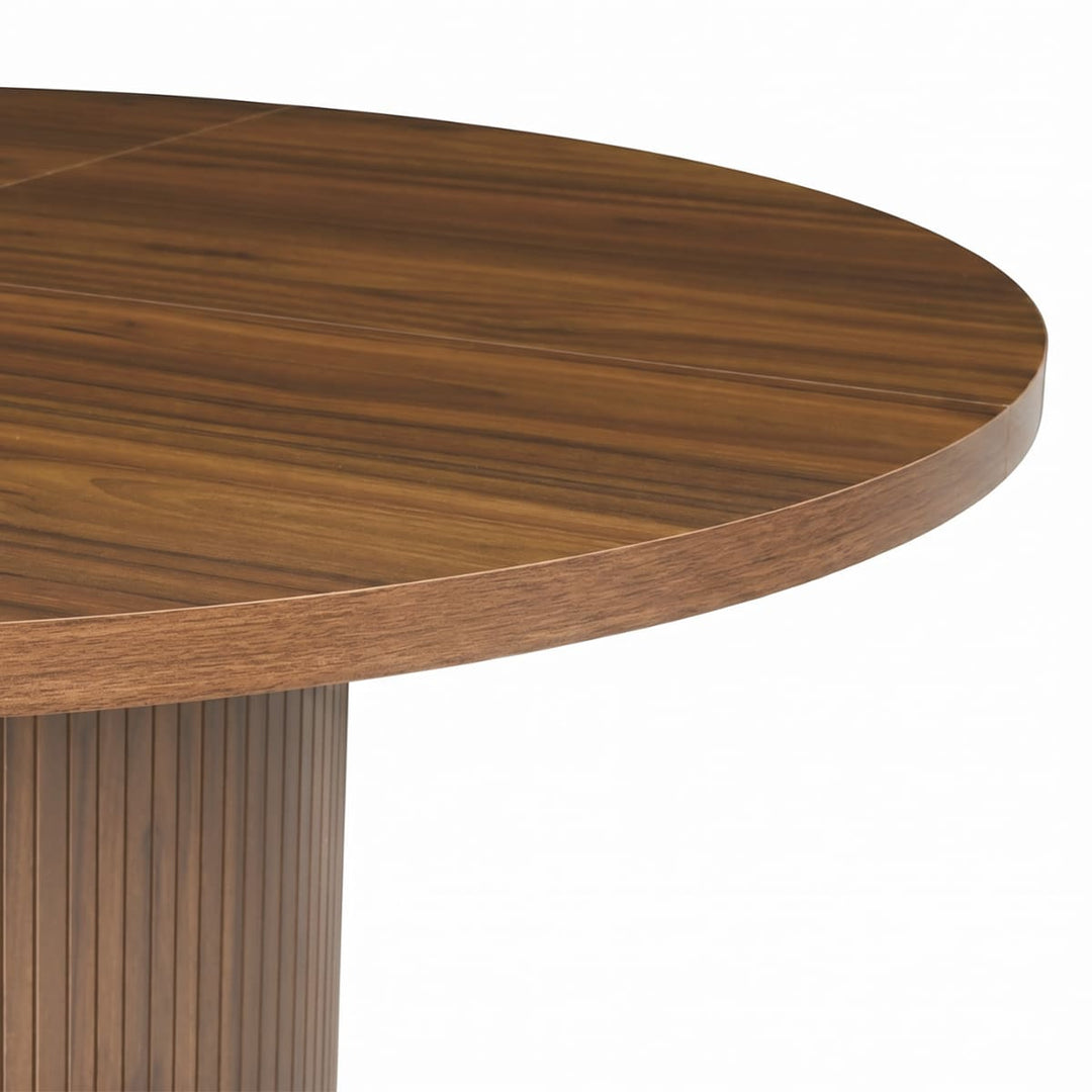 Indoor Round Dining Set with Tambour Storage, 7-Piece