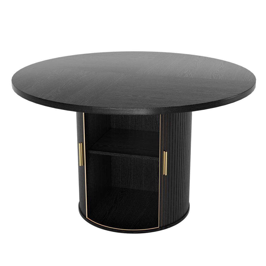 Indoor Round Dining Table with Tambour Storage
