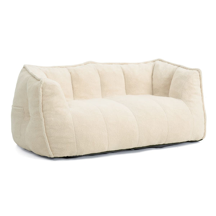Pamapic 2-Seat Big Teddy Fabric Bean Bag Couch for Dorm Room & Bedroom