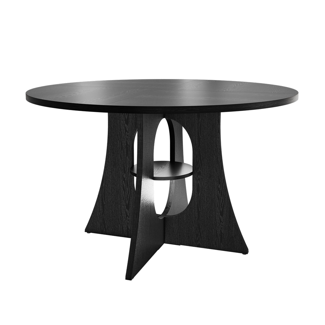 Indoor Cross-Pedestal Round Dining Table