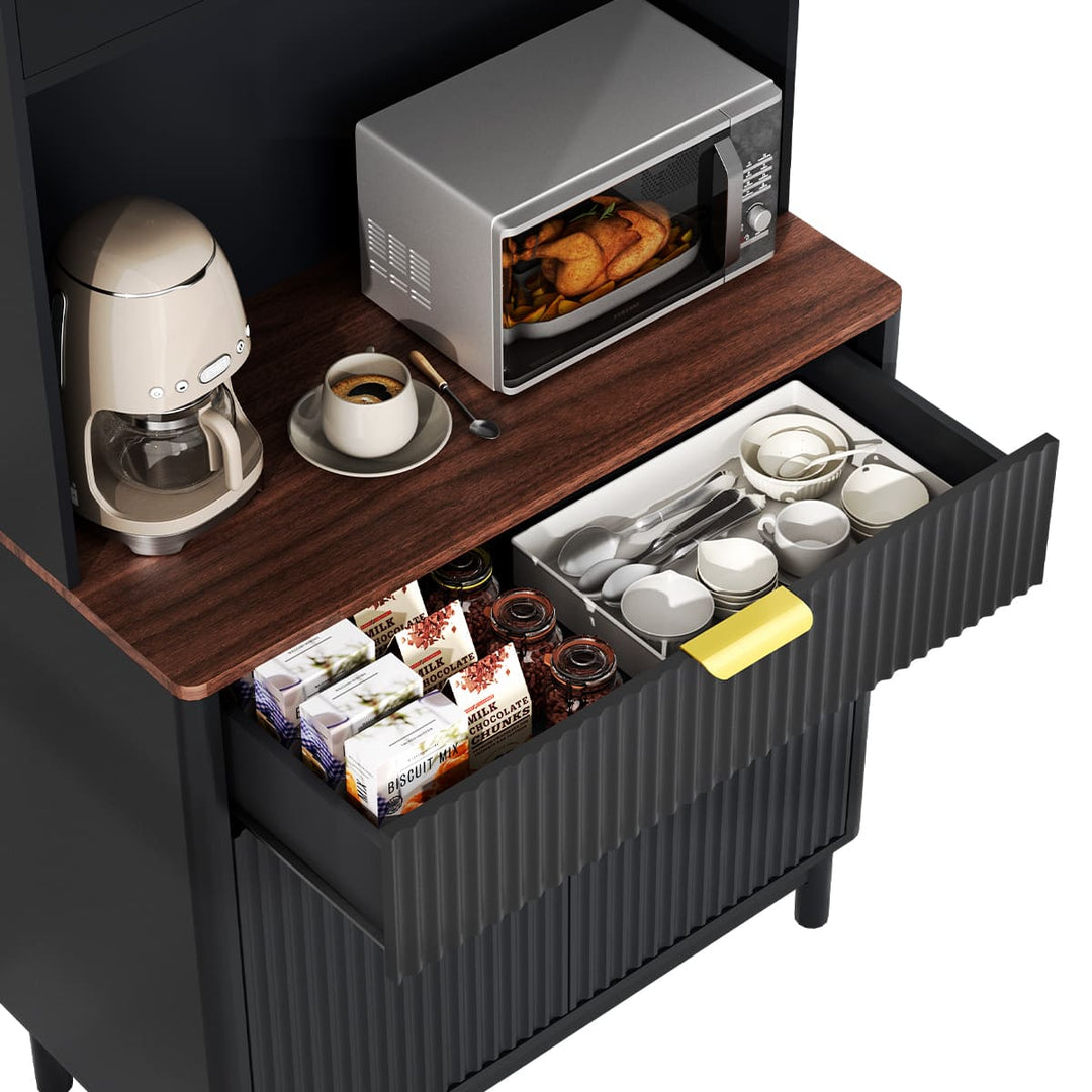 2-Door Fluted Kitchen Hutch