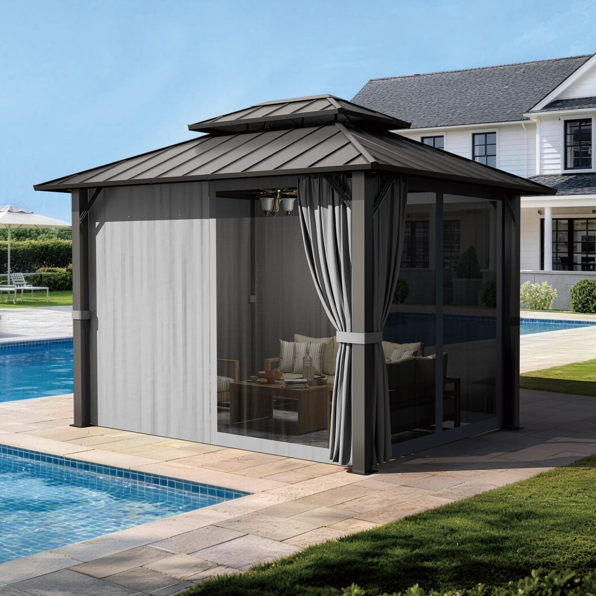 Aera Permanent 10'x12' Hardtop Gazebo – Pamapic
