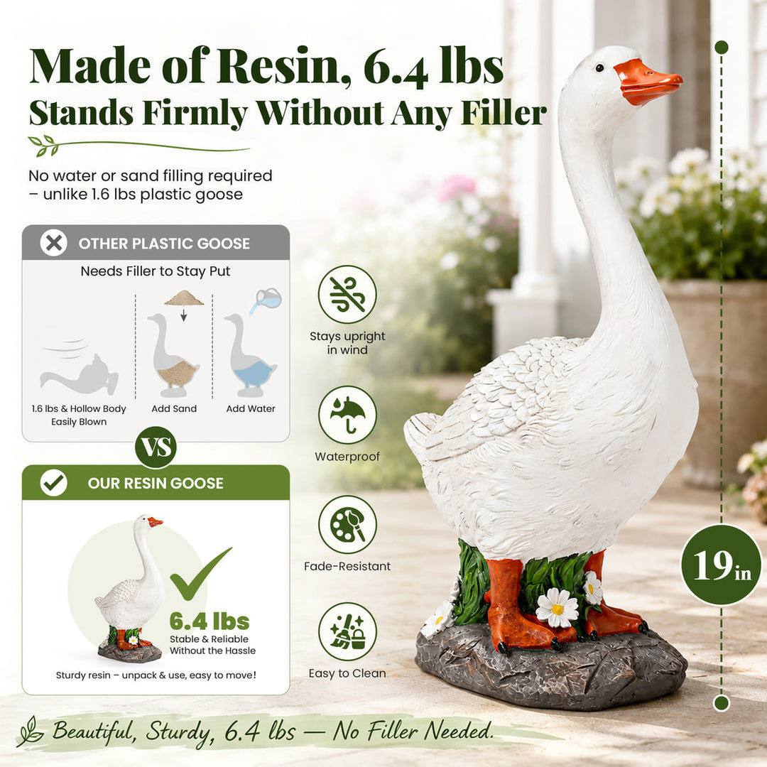 Porch Goose Statue, 19" H