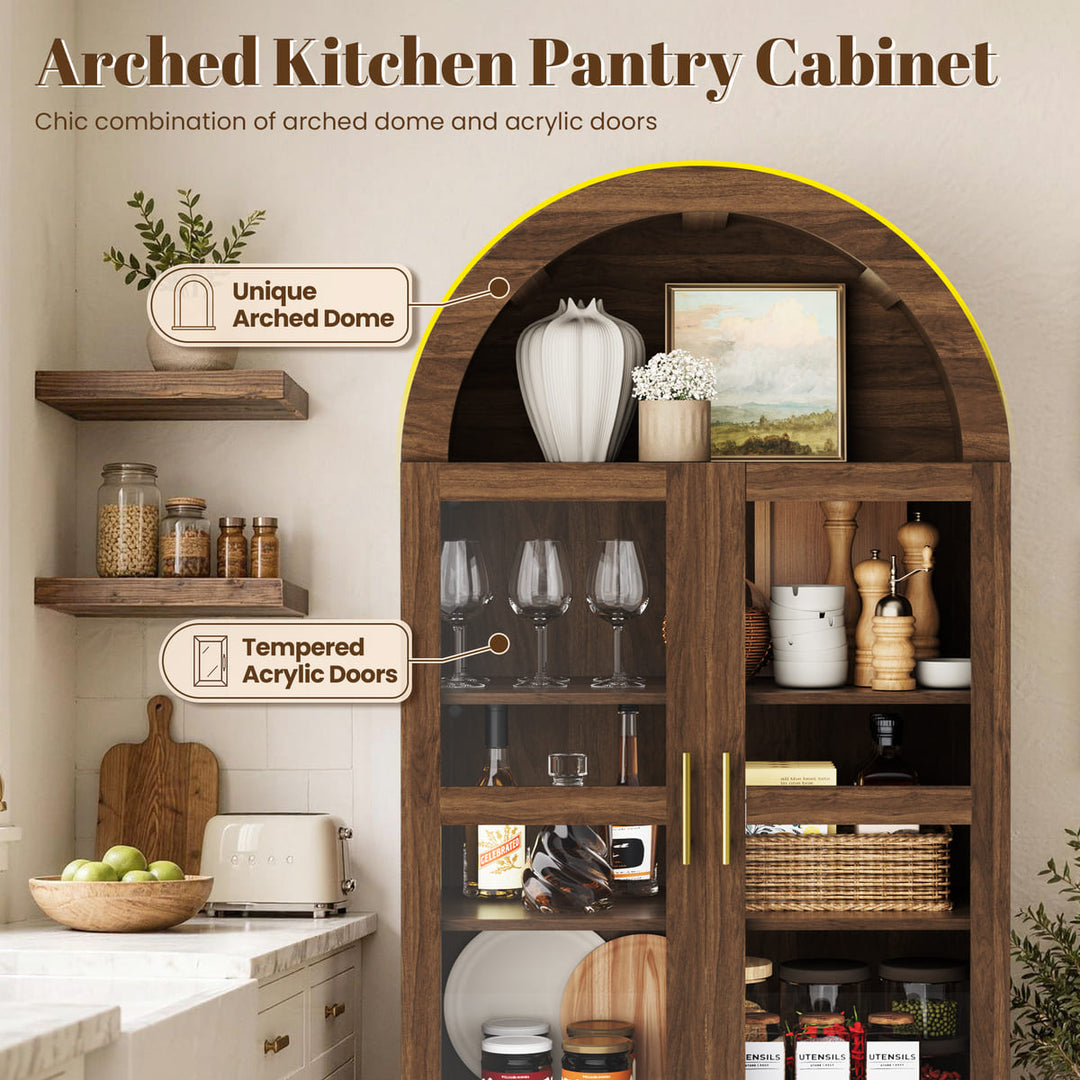 Arched Acrylic Display Cabinet with Drawers