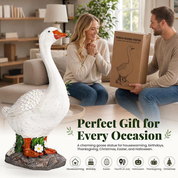 Porch Goose Statue, 19" H