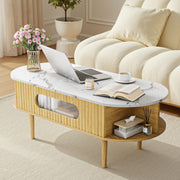 Oval Lift-Top Coffee Table with Storage