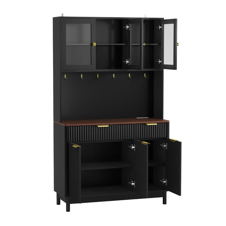 3-Door Fluted Kitchen Hutch