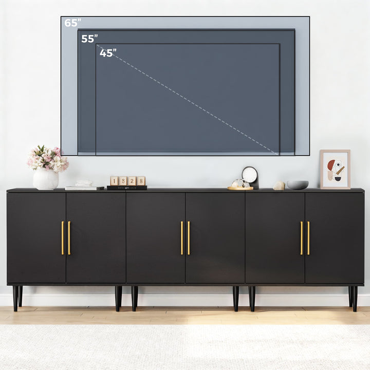 2-Door Accent Cabinet with Gold Handles