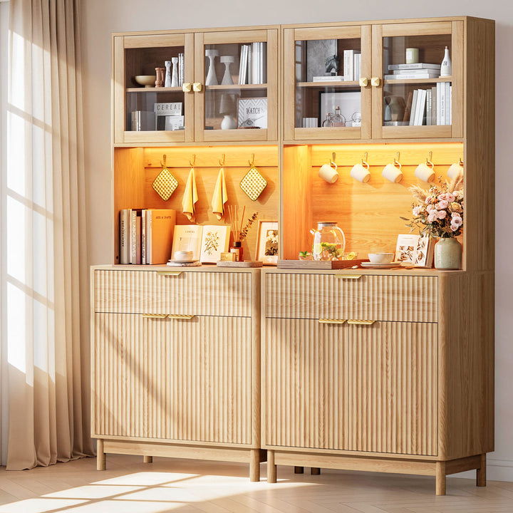 2-Door Fluted Kitchen Hutch