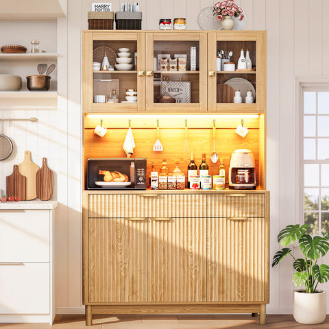 3-Door Fluted Kitchen Hutch