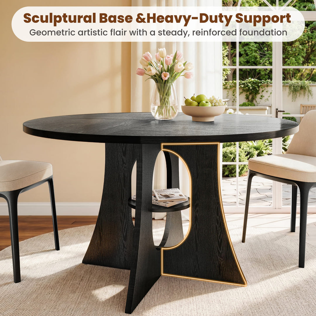 Indoor Cross-Pedestal Round Dining Table