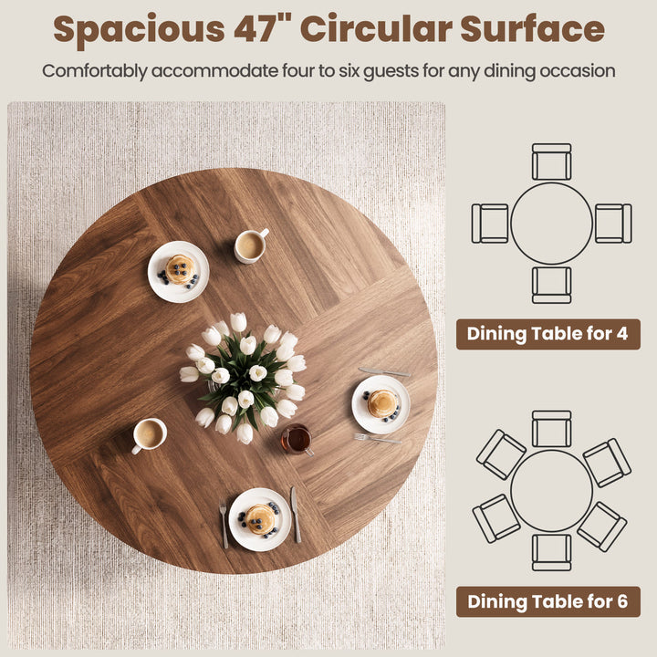 Indoor Cross-Pedestal Round Dining Table