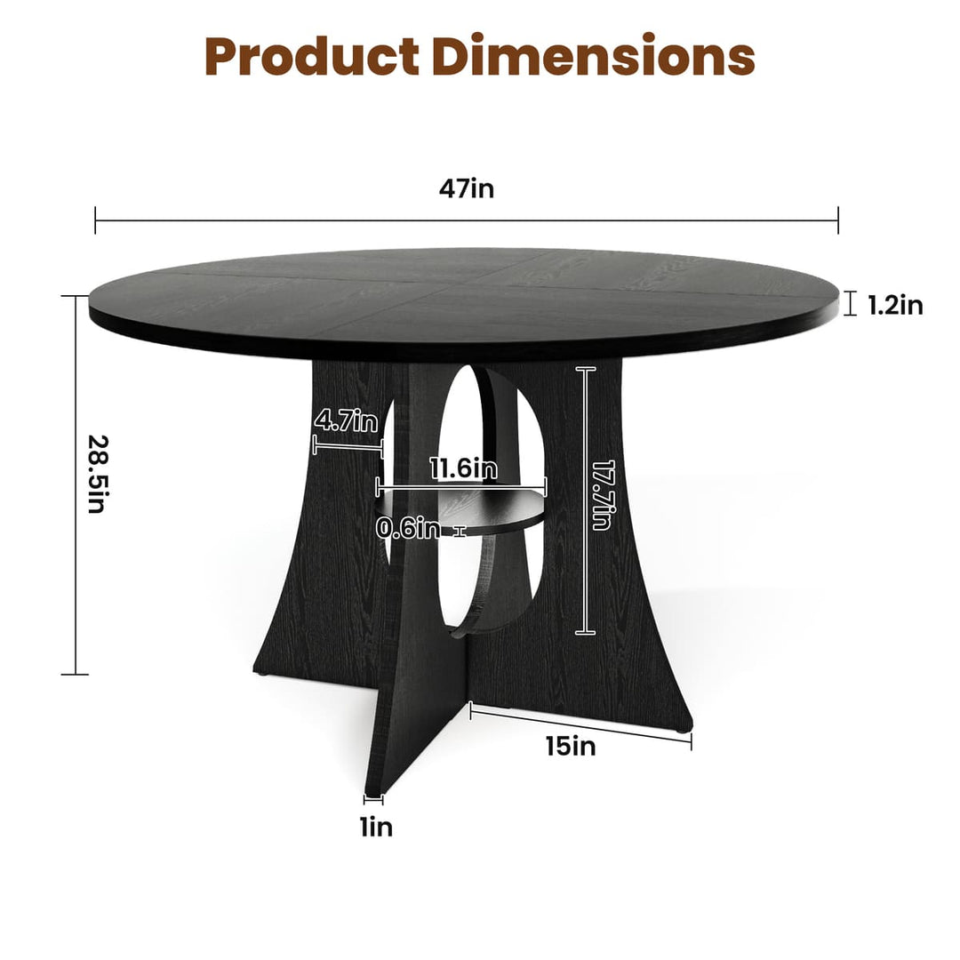Indoor Cross-Pedestal Round Dining Table