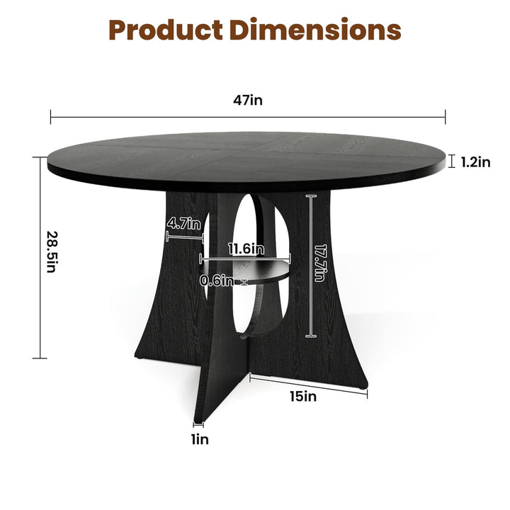 Indoor Cross-Pedestal Round Dining Table