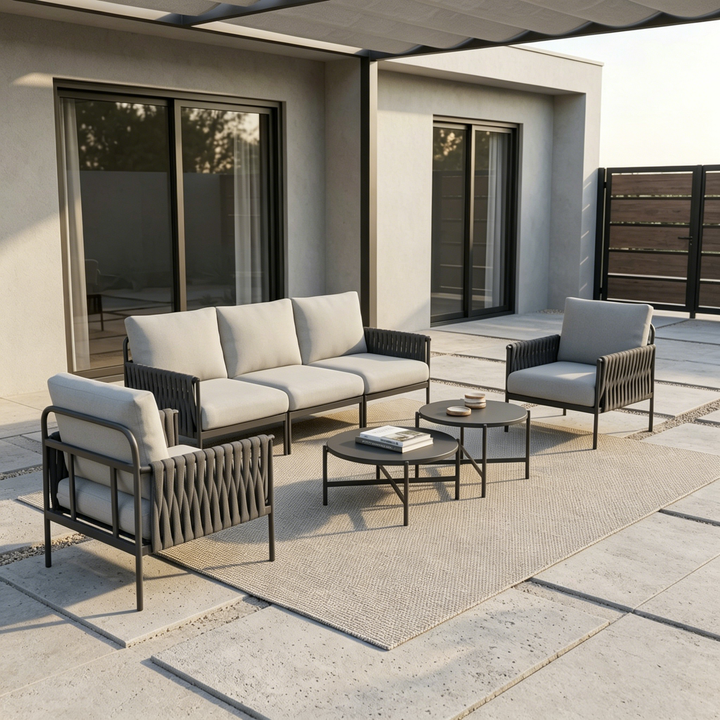 Axis Woven Rope Outdoor Sectional Set, 7-Piece