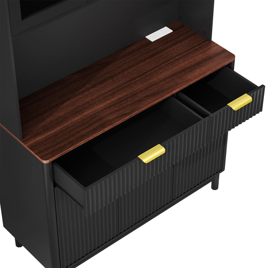 3-Door Fluted Kitchen Hutch