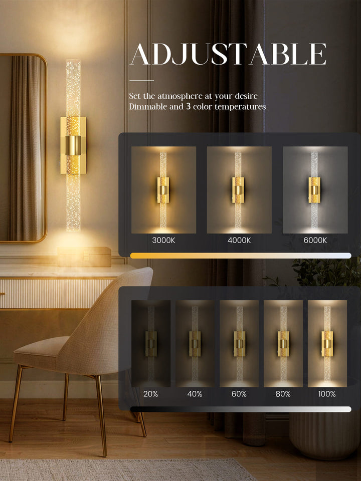 Cordless Crystal Bubble Wall Sconces, Set of 2