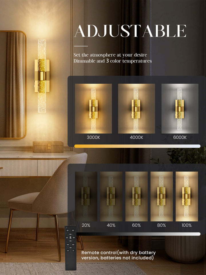 Cordless Crystal Bubble Wall Sconces, Set of 2