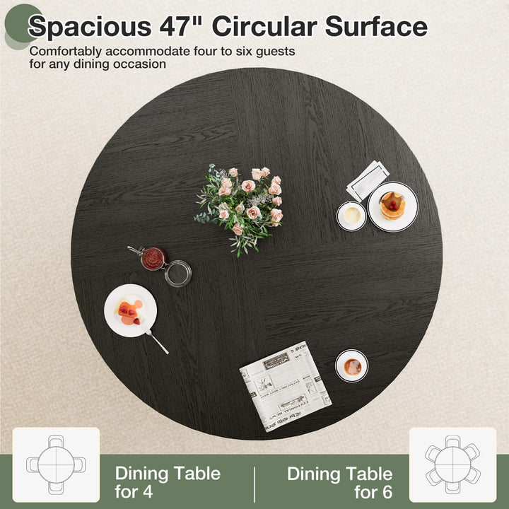 Indoor Round Dining Table with Tambour Storage