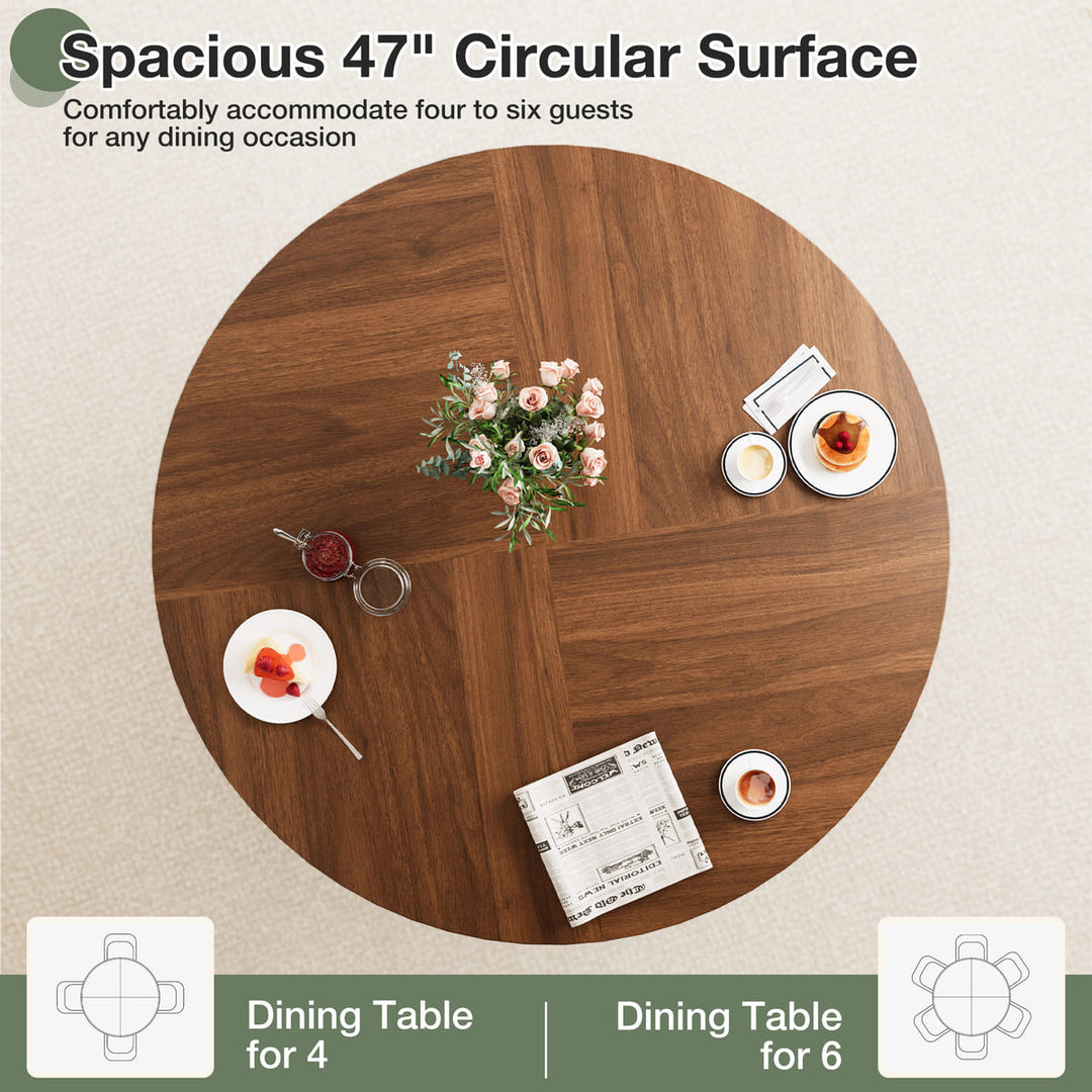Indoor Round Dining Table with Tambour Storage