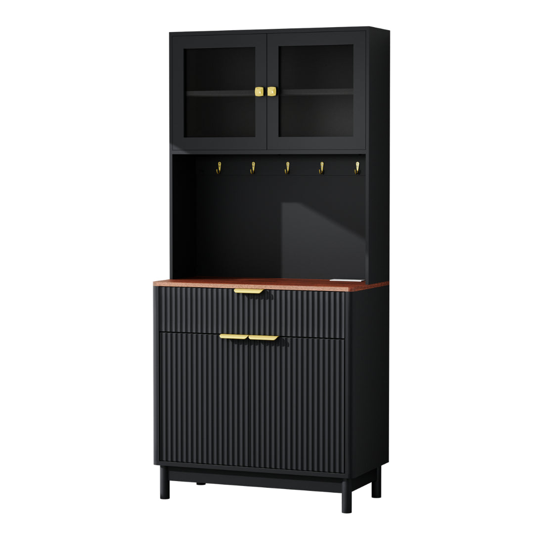 2-Door Fluted Kitchen Hutch