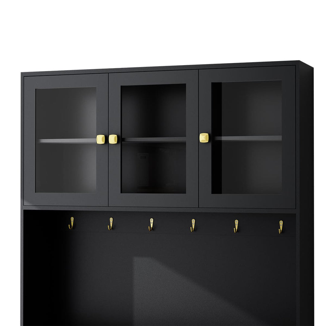 3-Door Fluted Kitchen Hutch