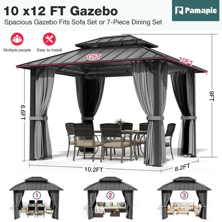 Aera Permanent 10'x12' Hardtop Gazebo