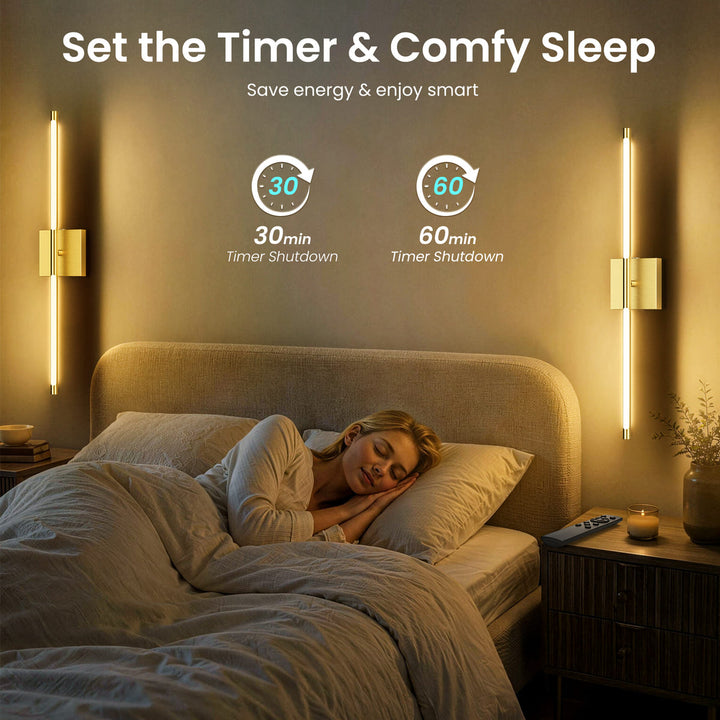 Rechargeable LED Wall Sconces with Remote, Set of 2
