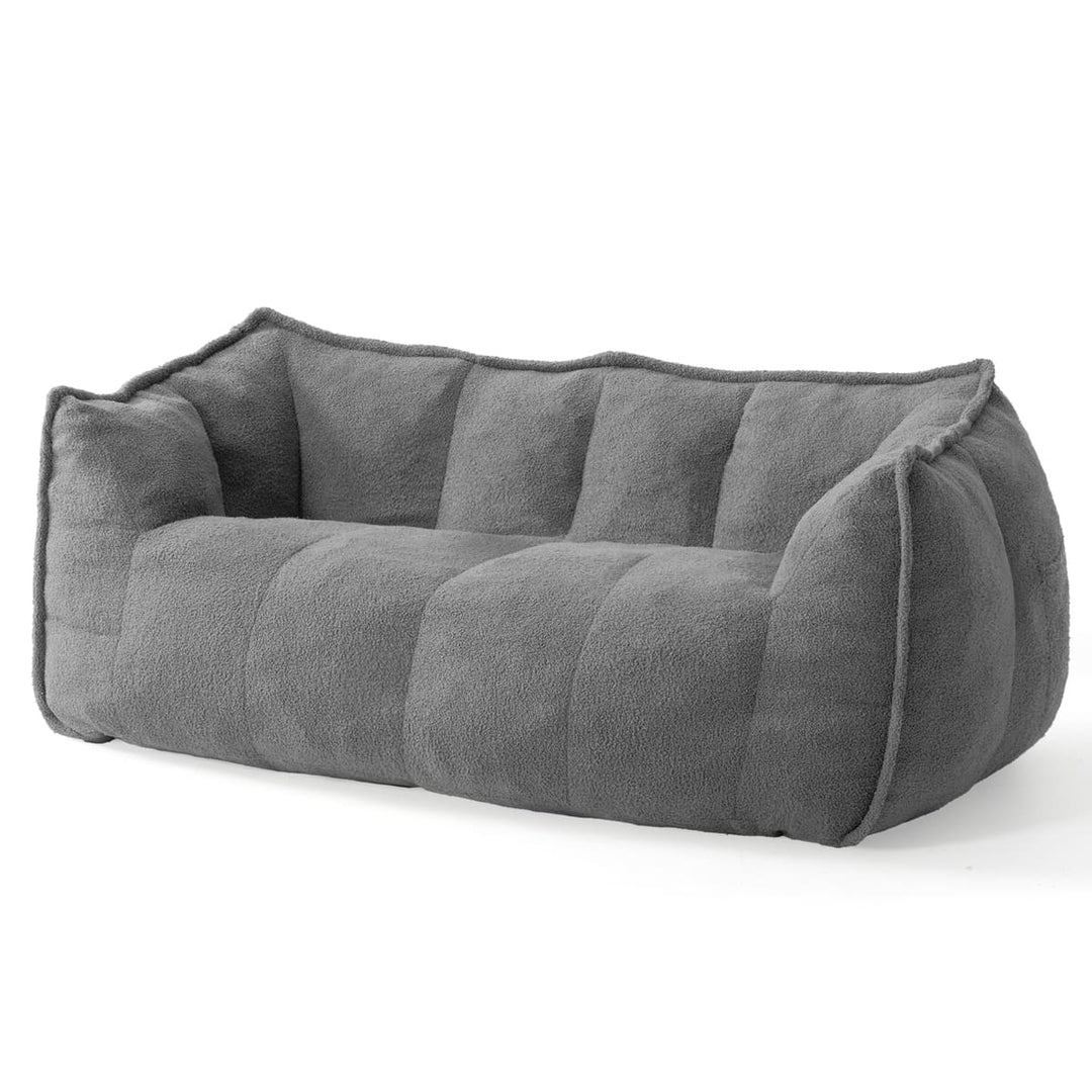 Pamapic 2-Seat Big Teddy Fabric Bean Bag Couch for Dorm Room & Bedroom