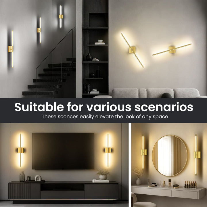 Rechargeable LED Wall Sconces with Remote, Set of 2