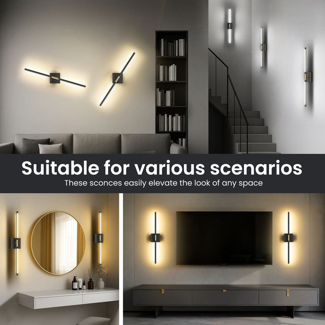 Rechargeable LED Wall Sconces with Remote, Set of 2