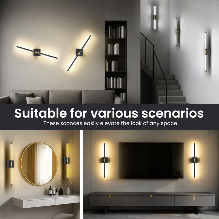 Rechargeable LED Wall Sconces with Remote, Set of 2
