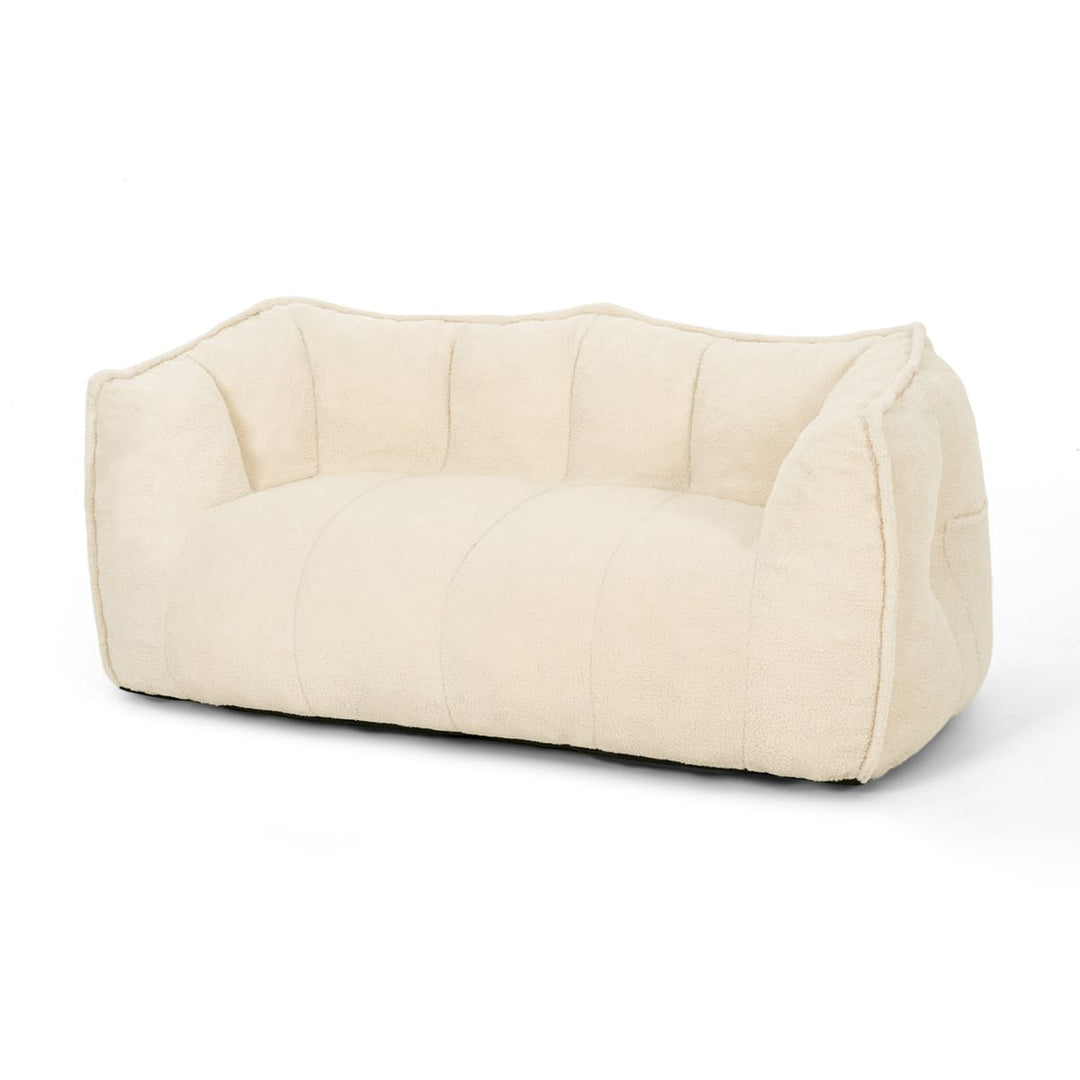 Pamapic 2-Seat Big Teddy Fabric Bean Bag Couch for Dorm Room & Bedroom