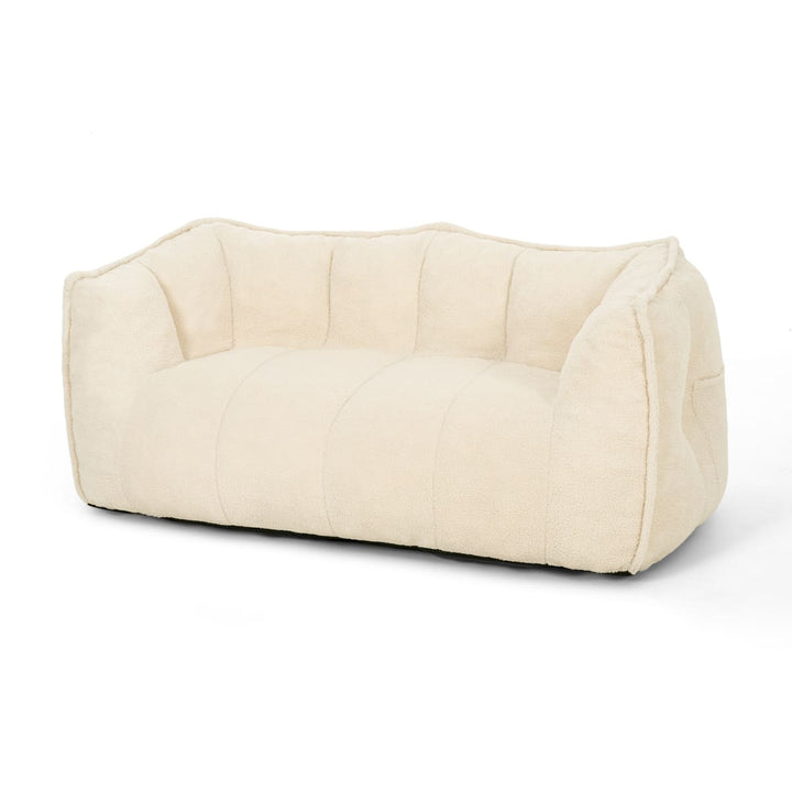 Pamapic 2-Seat Big Teddy Fabric Bean Bag Couch for Dorm Room & Bedroom