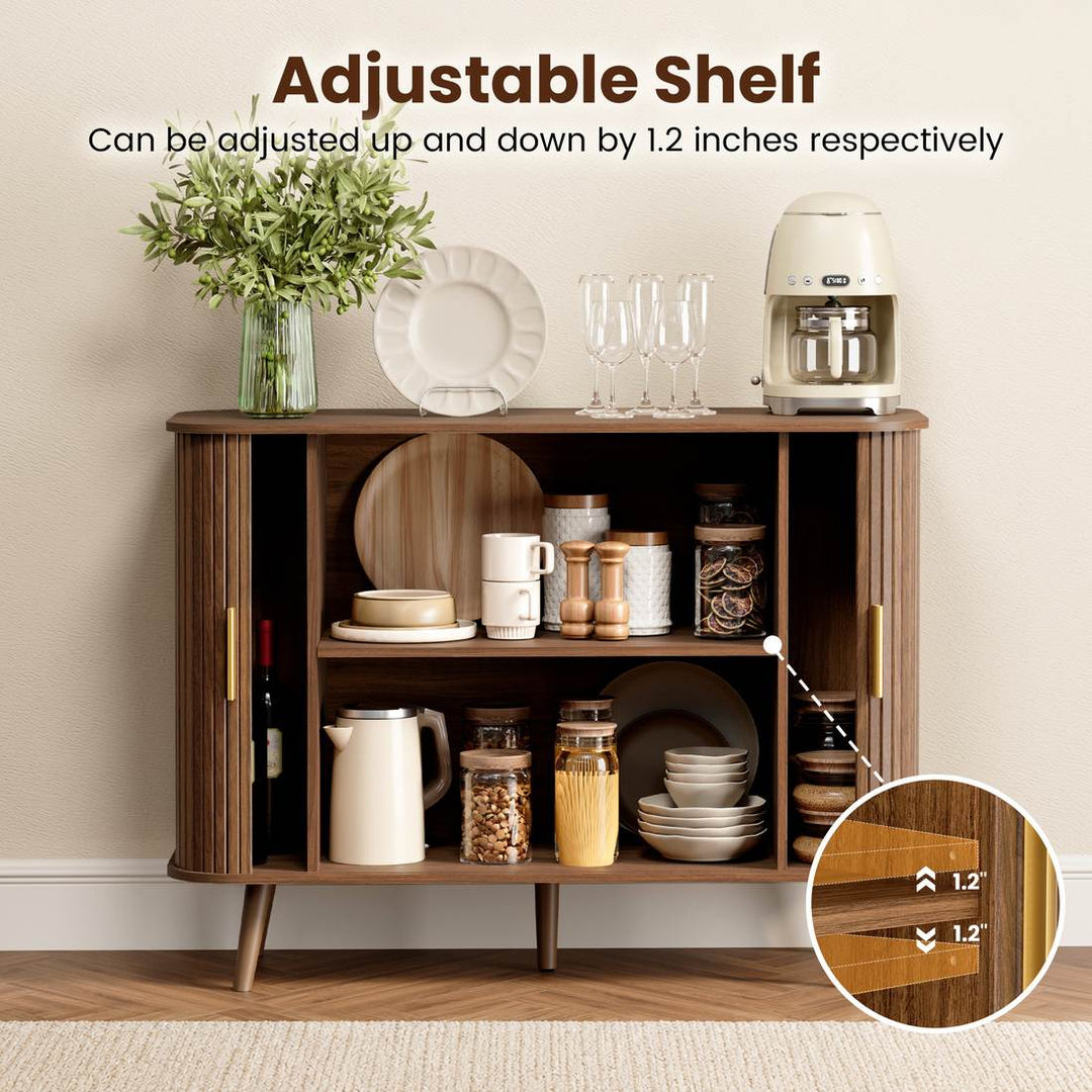 Fluted Accent Cabinet, Walnut