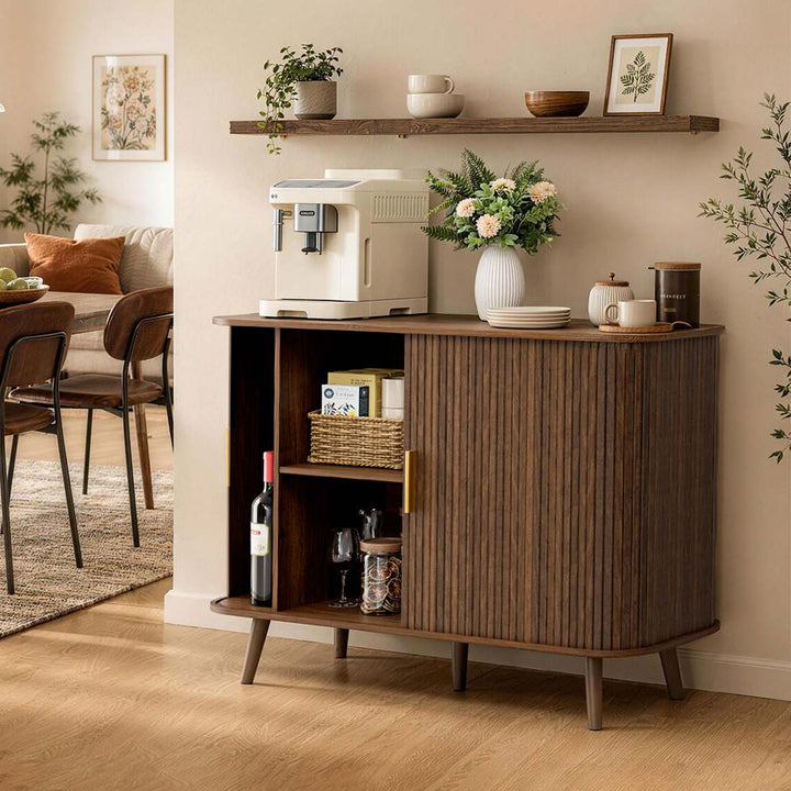Fluted Accent Cabinet, Walnut