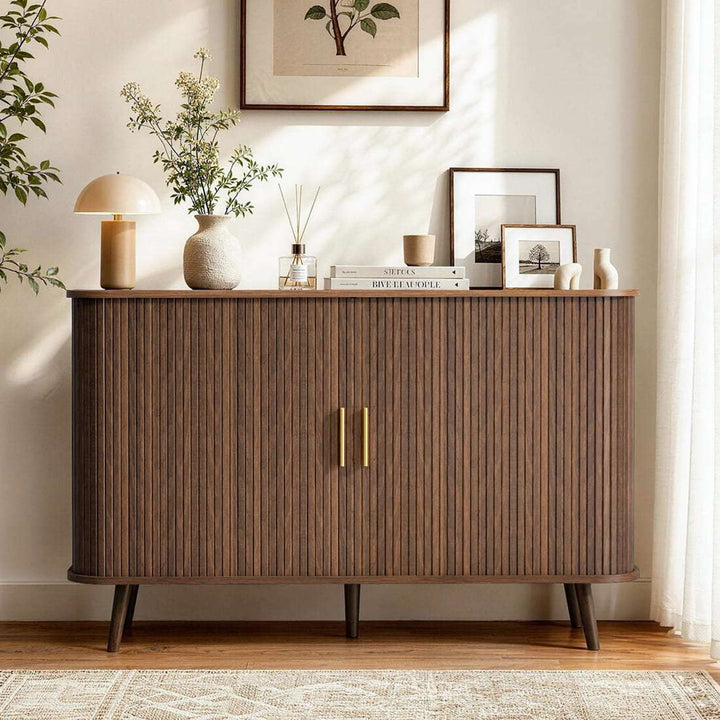 Fluted Accent Cabinet, Walnut